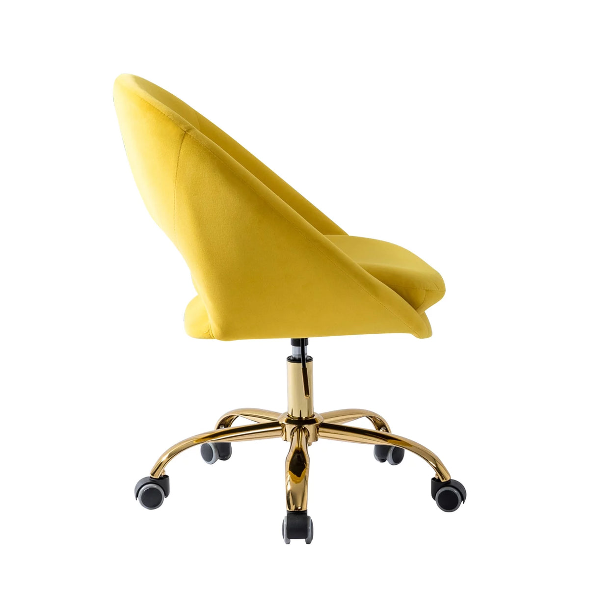 Yellow Velvet Adjustable Swivel Home Office Chair B3716