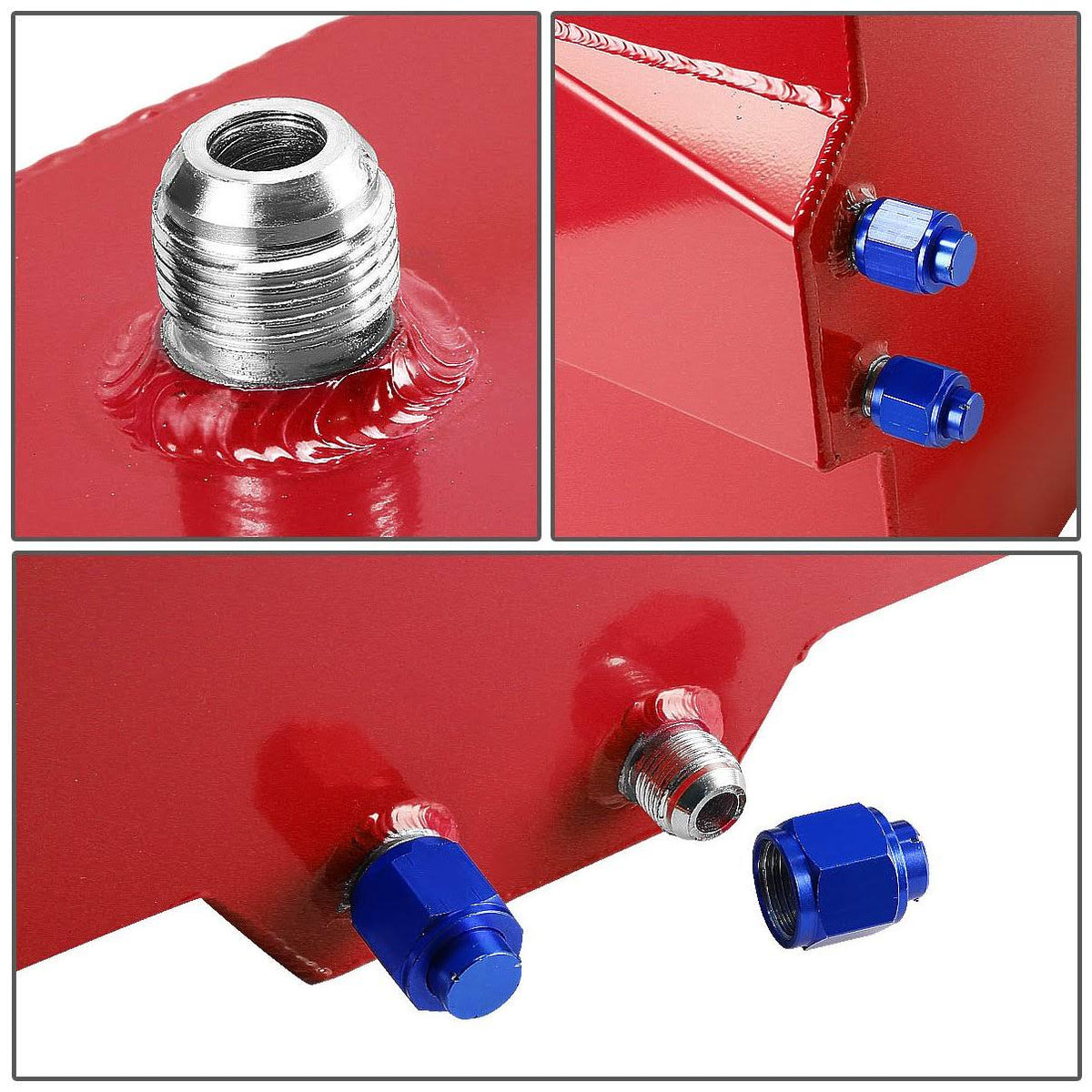 Red Aluminum Fuel Cell Gas Tank with Level Sender and Black Cap D135