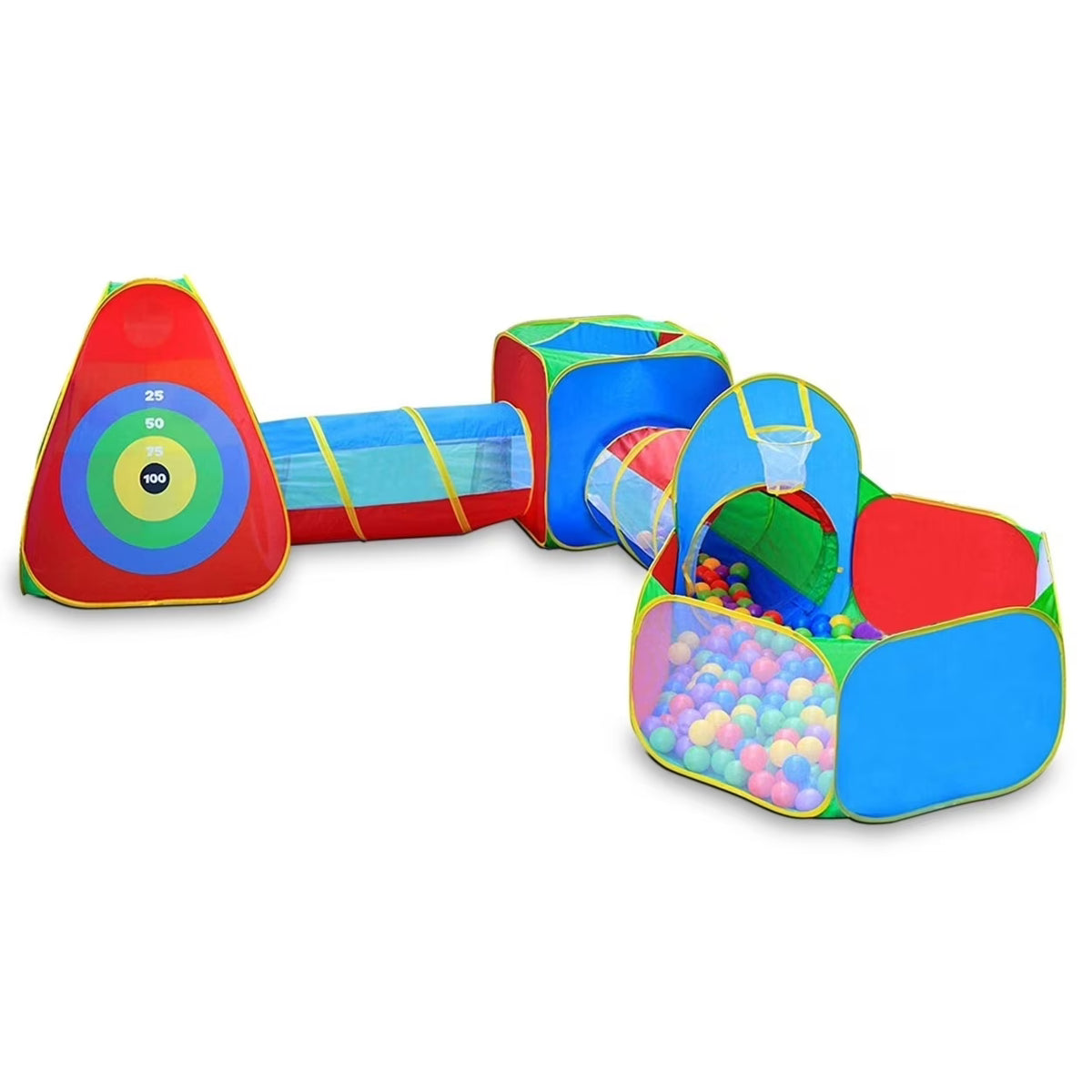5Pcs Kids Ball Pit Tents Pop Up Playhouse with 2 Crawl Tunnel & 2 Tent H824