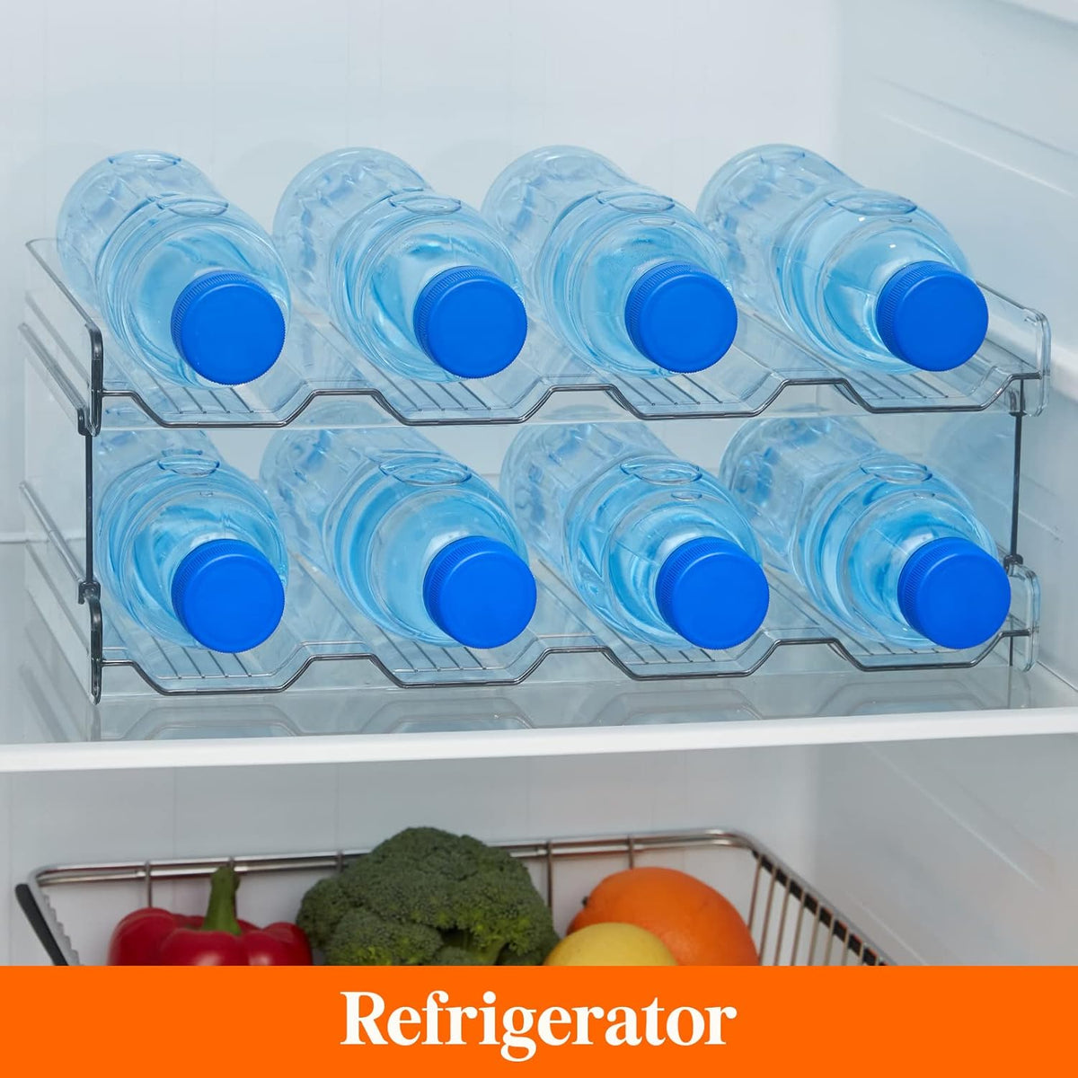 Stackable Water Bottle Organizer for Cabinet, Holds up to 15 Cans V64510