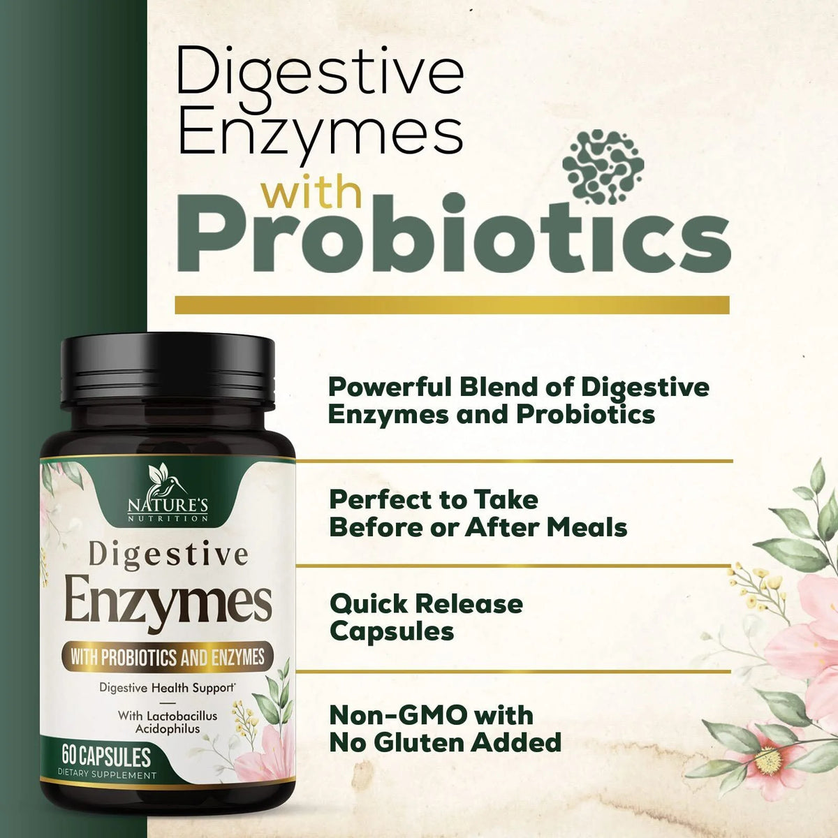 Probiotic Digestive Multi Enzymes 60 Capsules M514163