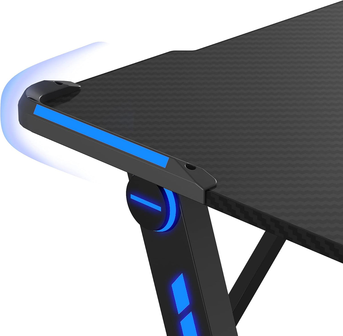 47 inch R-Shaped Gaming Desk with RGB Lighting P669