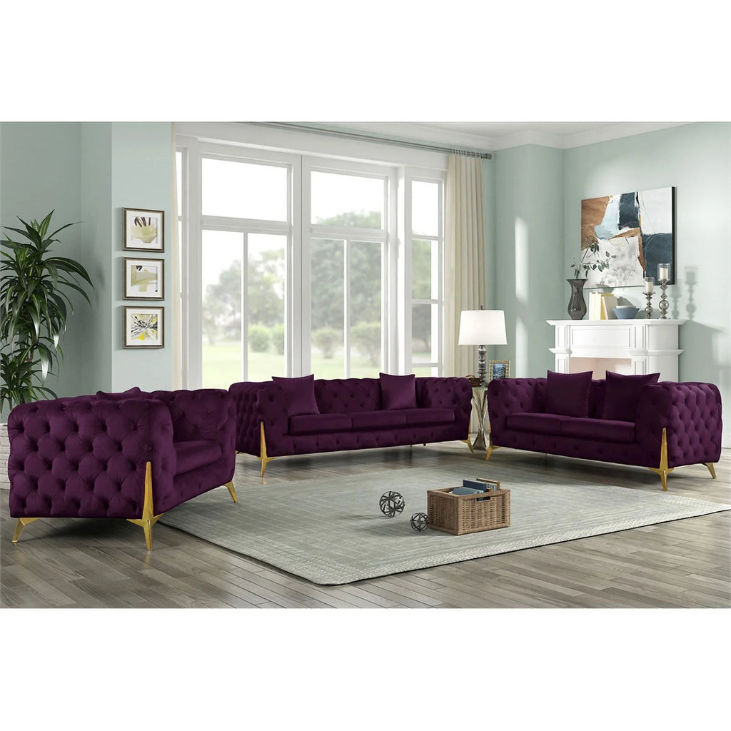 Purple Velvet Sofa L5235