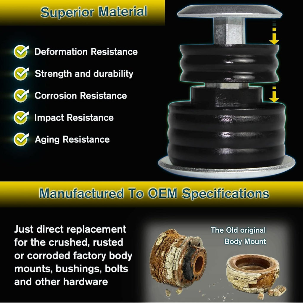 Body Cab Bushing Kit with Steel Sleeves & Hardware C23982
