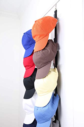 Black Over-The-Door Hat Rack Holds 18 Caps F934