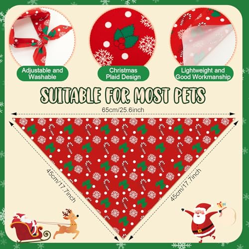 100 Pcs Red Plaid Dog Bandanas G3806