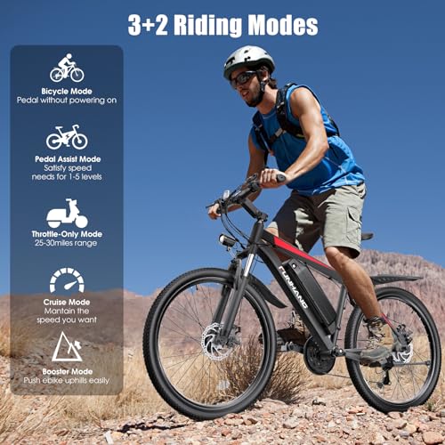 26" Electric Mountain Bike with 48V 374.4WH Battery, 21 Speed B121
