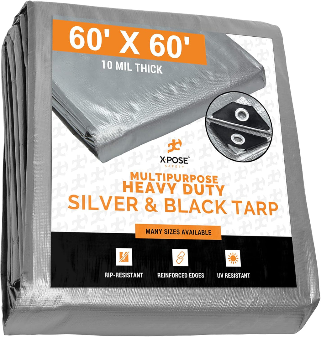 18 x 24 Feet 10 Mil Waterproof Poly Tarp with Grommets Pack of 2 F96464