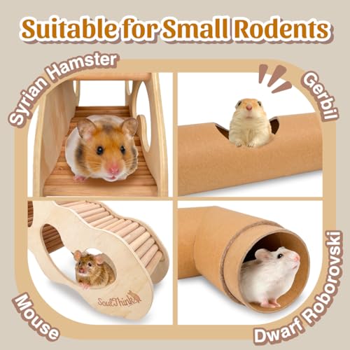 Large Wooden Rabbit Hideout with Ramps and Tunnels P2928