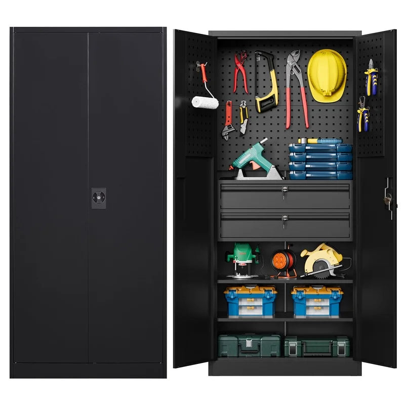 Metal Storage Cabinet with Pegboard F4971