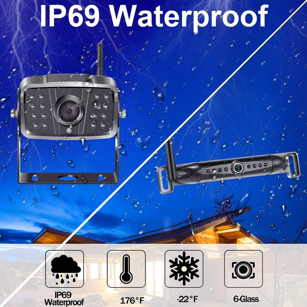 Wireless Backup Camera System with 7 Inch Monitor and 2 Cameras Z1665