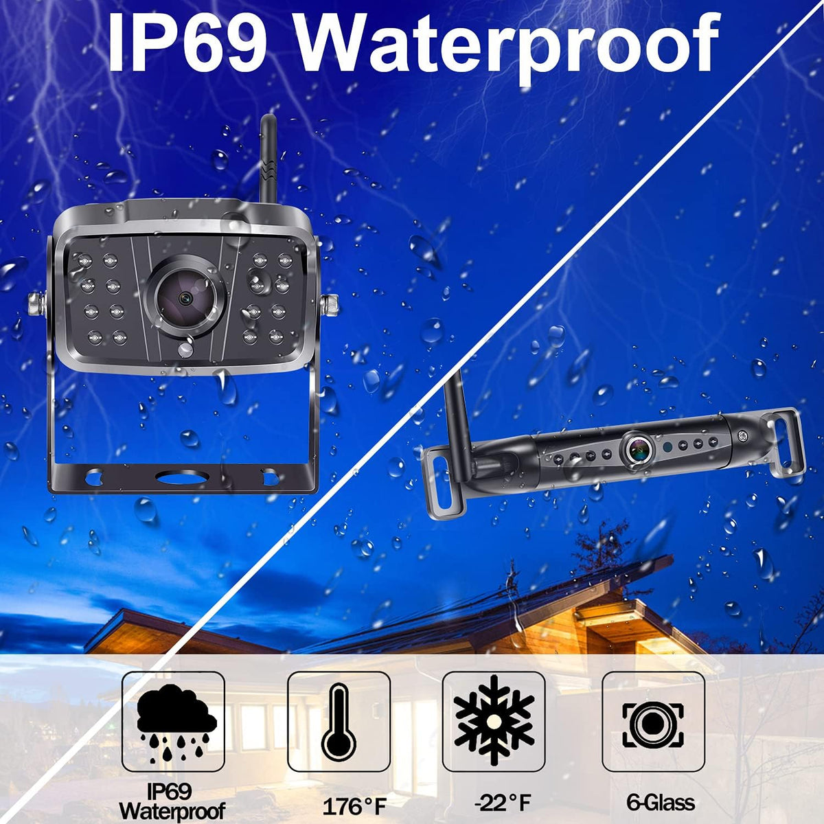 Wireless Backup Camera System with 7 Inch Monitor and 2 Cameras Z1665