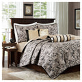 Black 6 Piece Quilted Coverlet Set King Cal King S76748