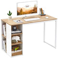 Wood Computer Desk with 5 Side Shelves L384