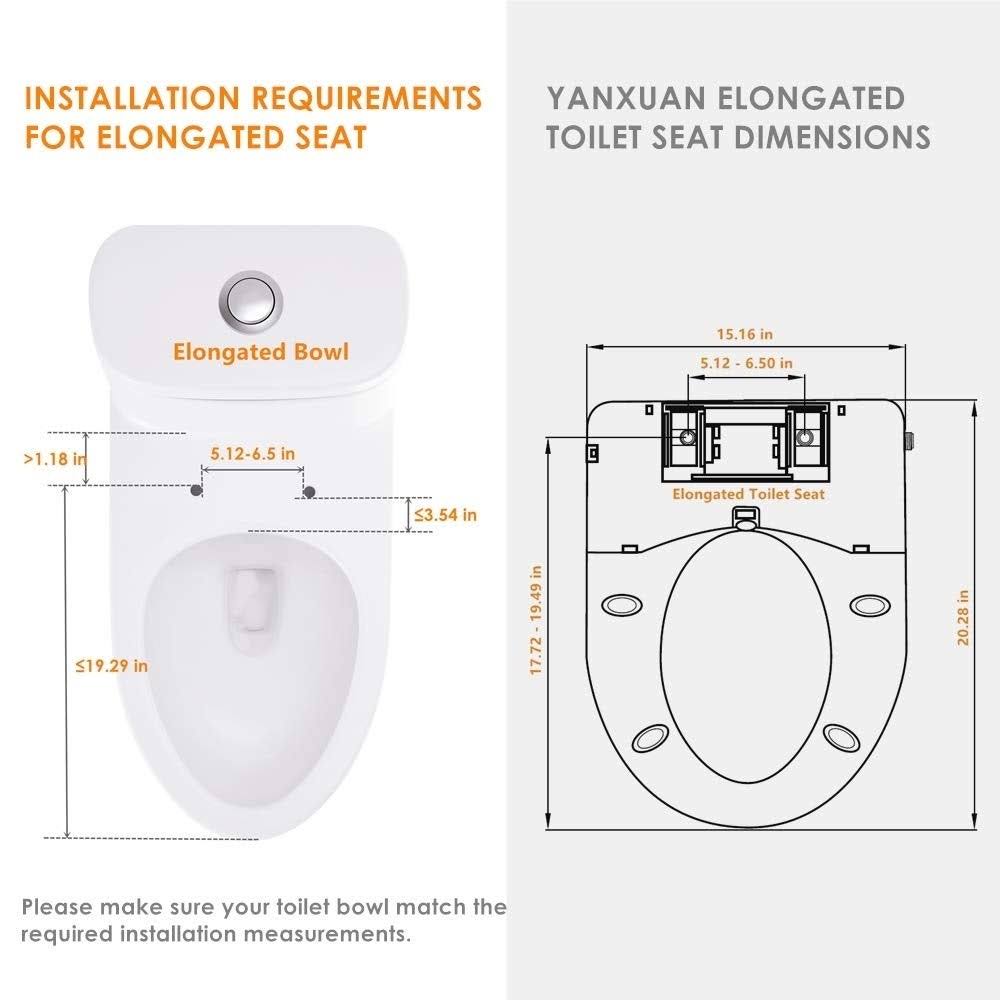 Heated Bidet Toilet Seat with Self Cleaning Stainless Nozzle Y4073