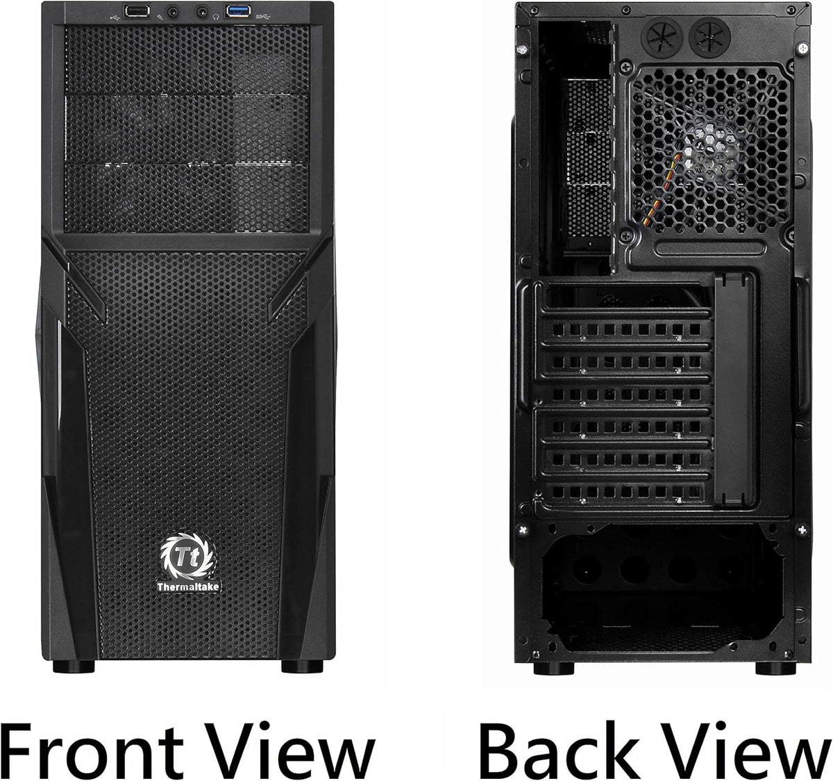 Black SPCC ATX Mid Tower Computer Chassis W87962