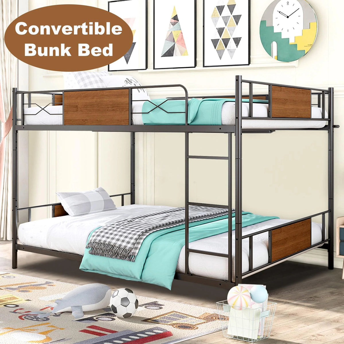 Full over Full Metal Bunk Beds Y1182