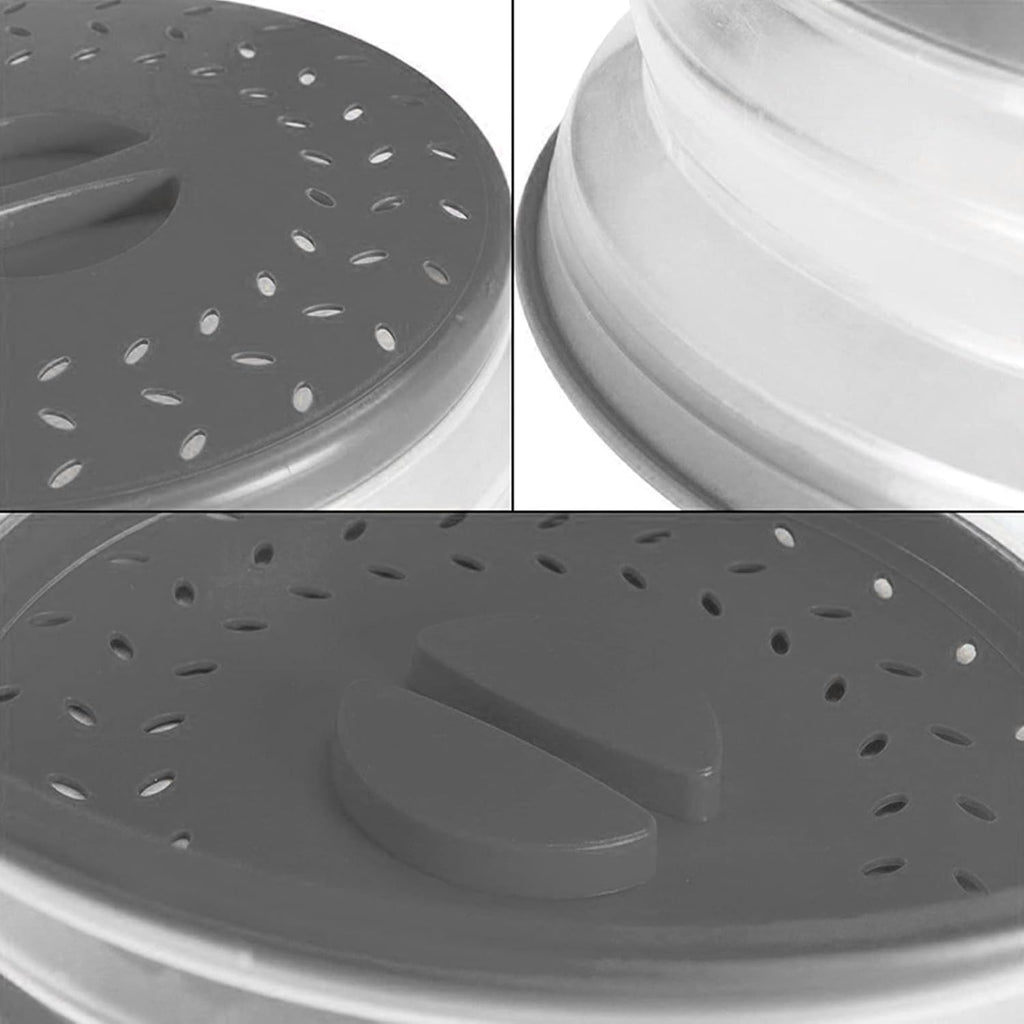 Gray 10.5 inch Vented Collapsible Microwave Plate Cover C21417