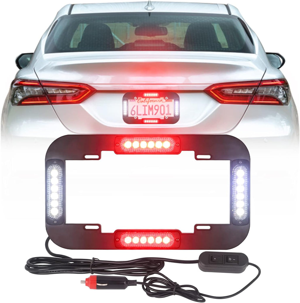Amber and White 13.5 inch 24 LED Emergency Strobe Lights Pack of 2 A393