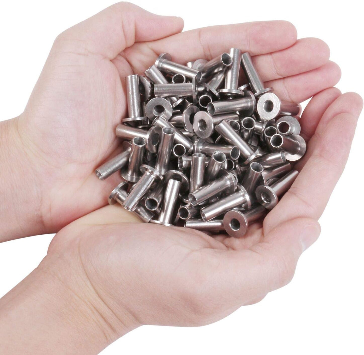 120 Pack Stainless Steel Protector Sleeves for 1/8 Wire Rope Cable Railing A7556