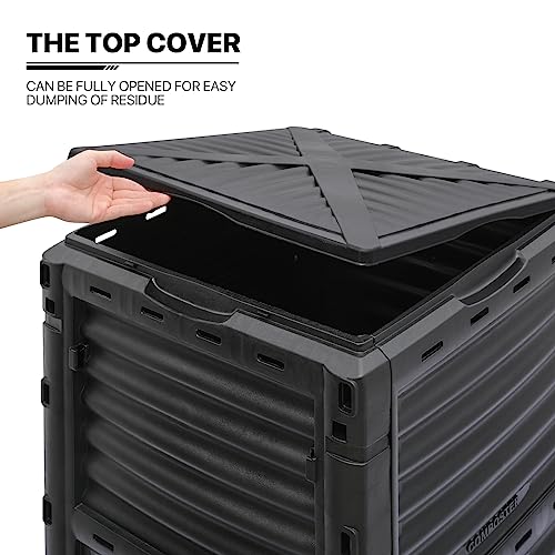 43 Gallon Dual Chamber Compost Tumbler with 2 Sliding Doors Q584875