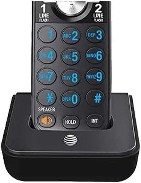 2-Line Expandable Cordless Phone with Answering System, 6 Handsets, Black T297087
