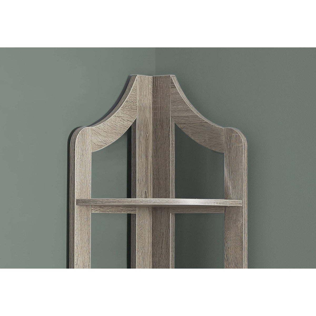 Taupe Brown 5 Shelves Corner Bookcase J6290