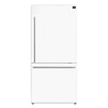 31 17.2 cu. ft. Refrigerator and Bottom Freezer in White with Silver Handles B74005