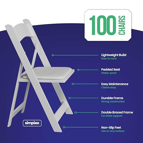 White Resin Folding Chairs 4 Pack G7298