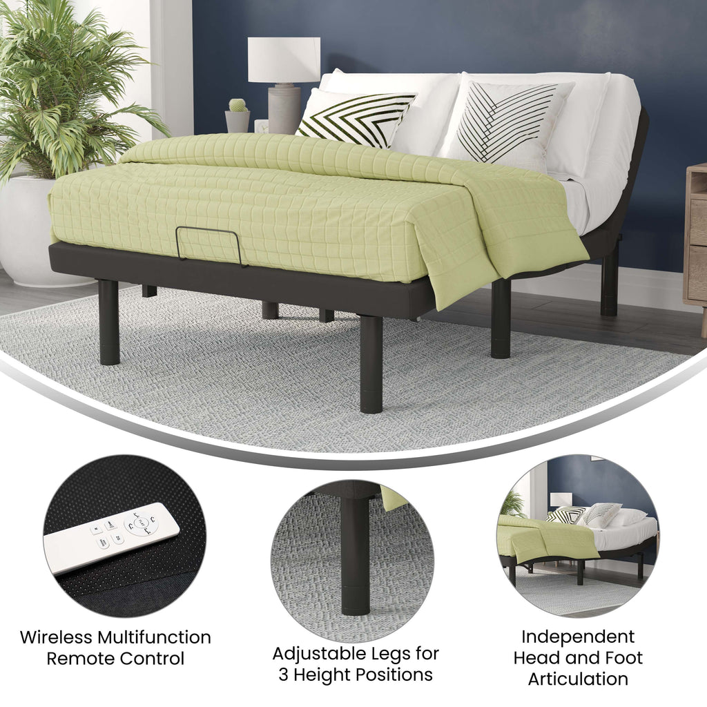 Black Twin XL Adjustable Bed Frame with Wireless Remote M919992