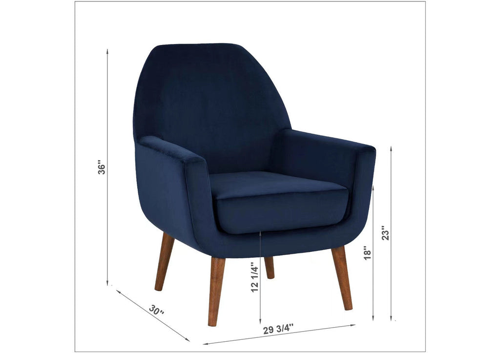 Navy Blue Velvet Armchair I39539