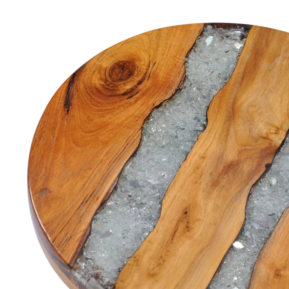 Teak Wood Polyresin Coffee Table 15.7 x 17.7 Inches I26059