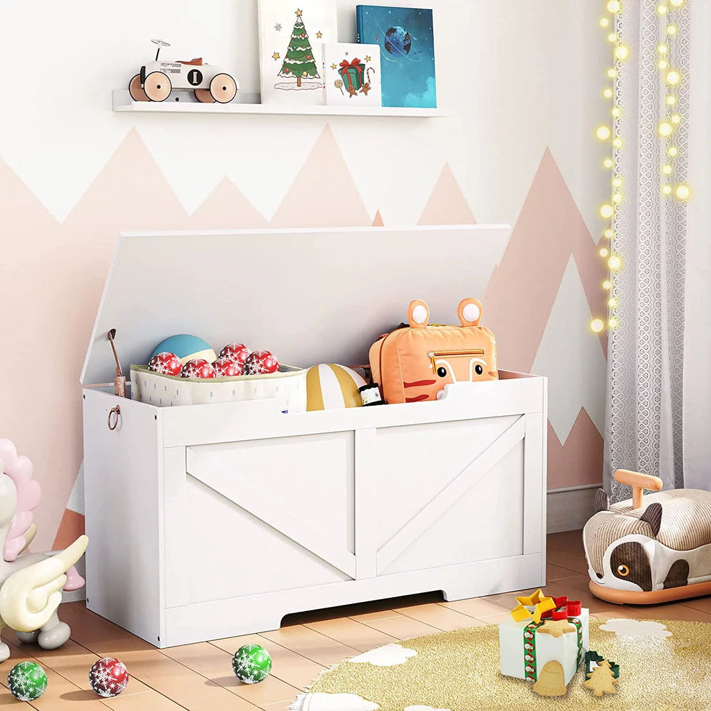 White Wooden Storage Bench S742