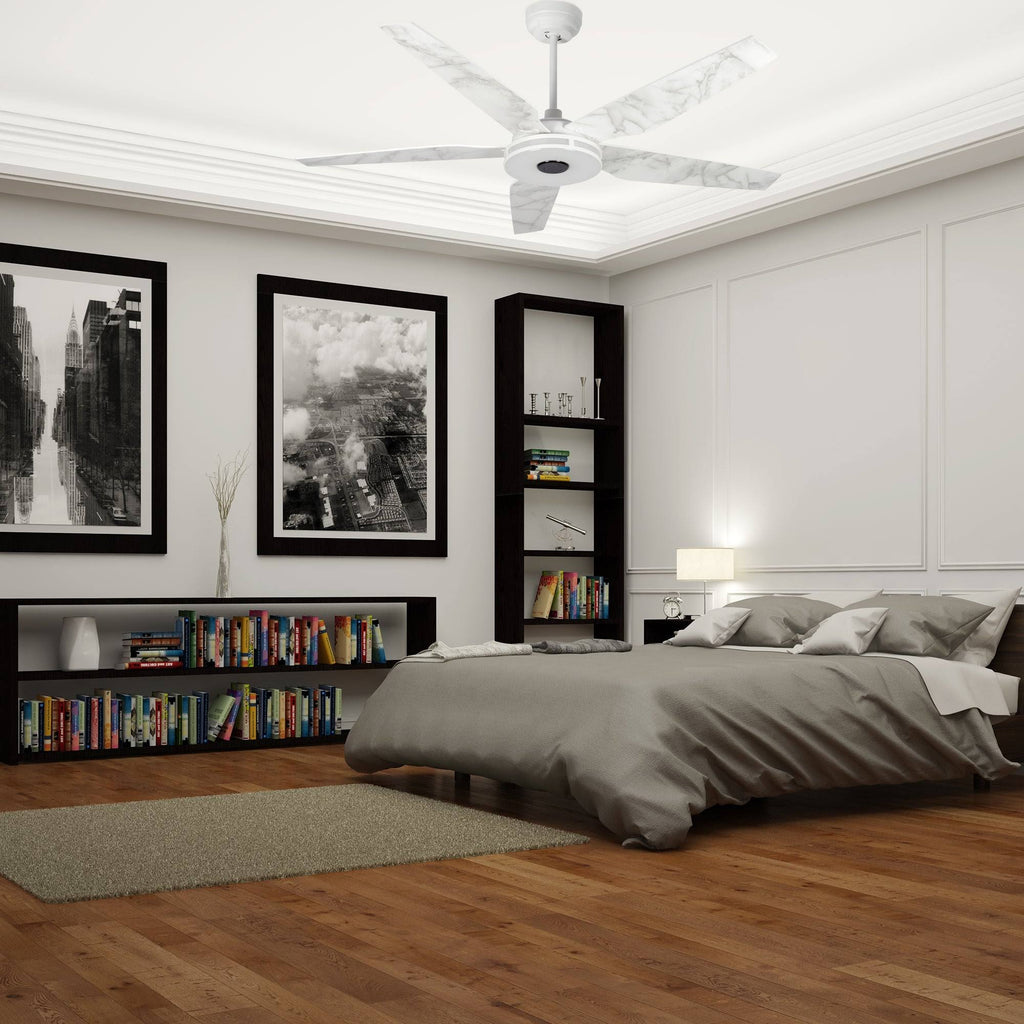 Dark Brown Smart Ceiling Fan with Dimmable LED Light and Remote P97350