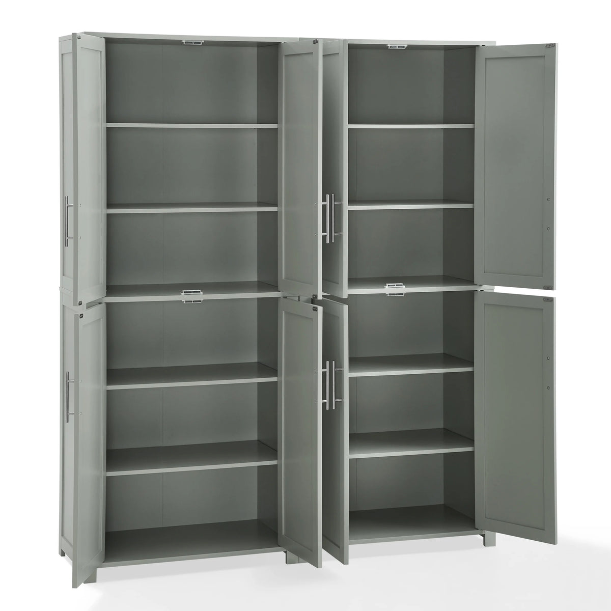 Tall Wood Pantry in Gray (Set of 2) V4619