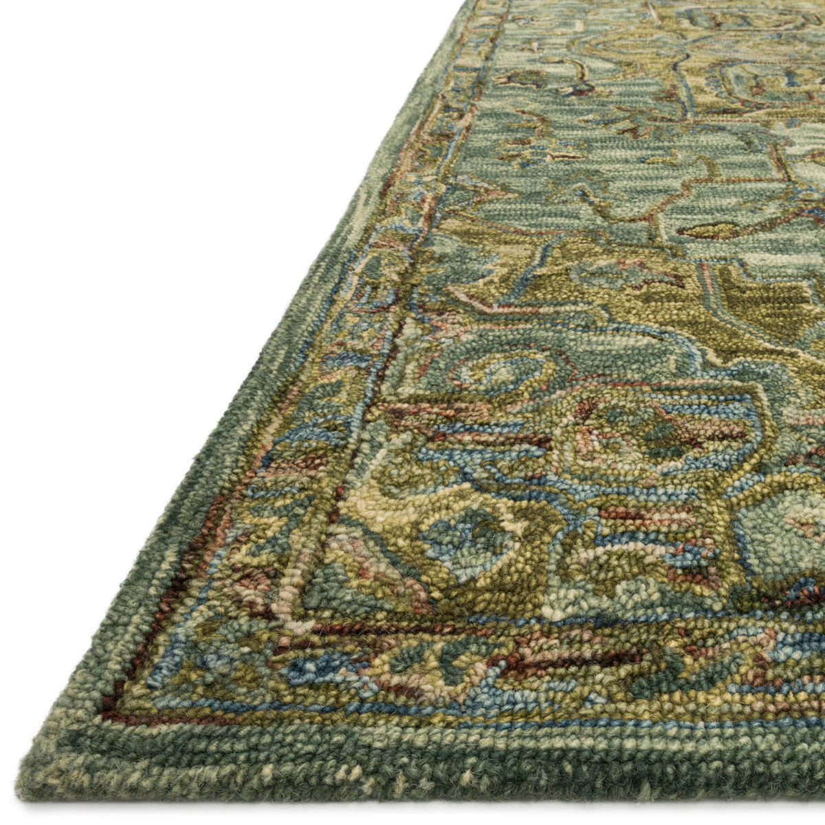 Hand-hooked Wool Medallion Area Rug 7'9" x 9'9" K391990