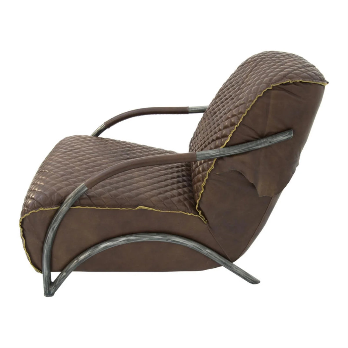 Brown Tufted Leather Accent Chair X769123