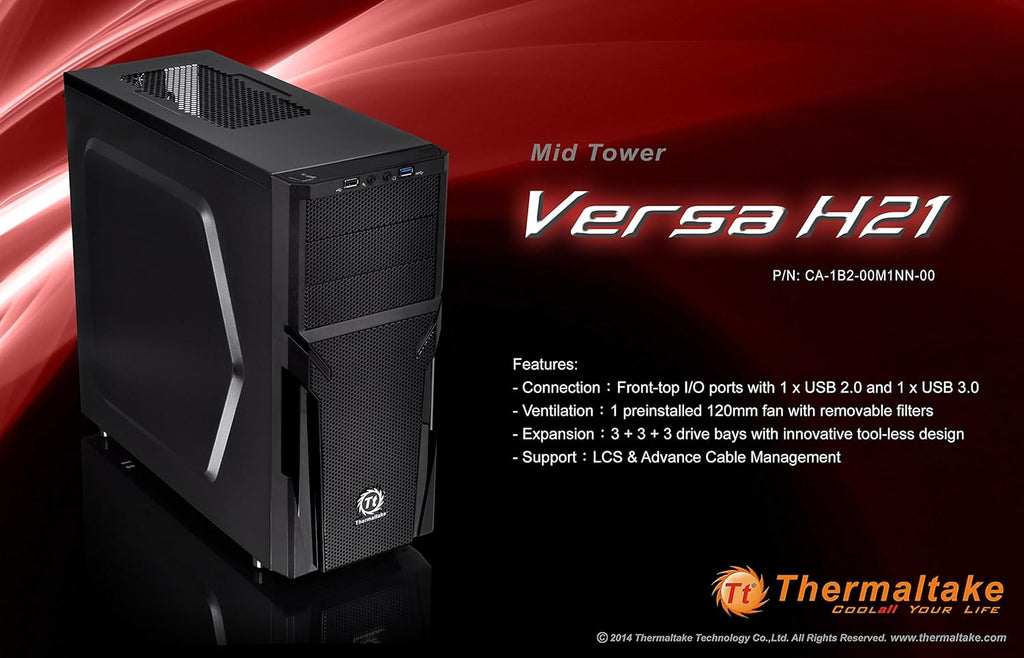 Black SPCC ATX Mid Tower Computer Chassis W87962