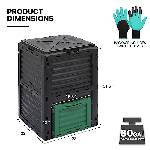 43 Gallon Dual Chamber Compost Tumbler with 2 Sliding Doors Q584875
