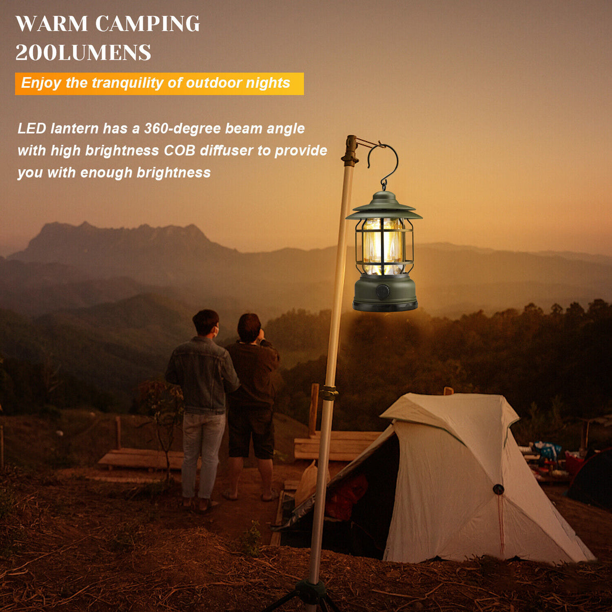 USB Rechargeable LED Camping Lantern Flashlight Lamp V556