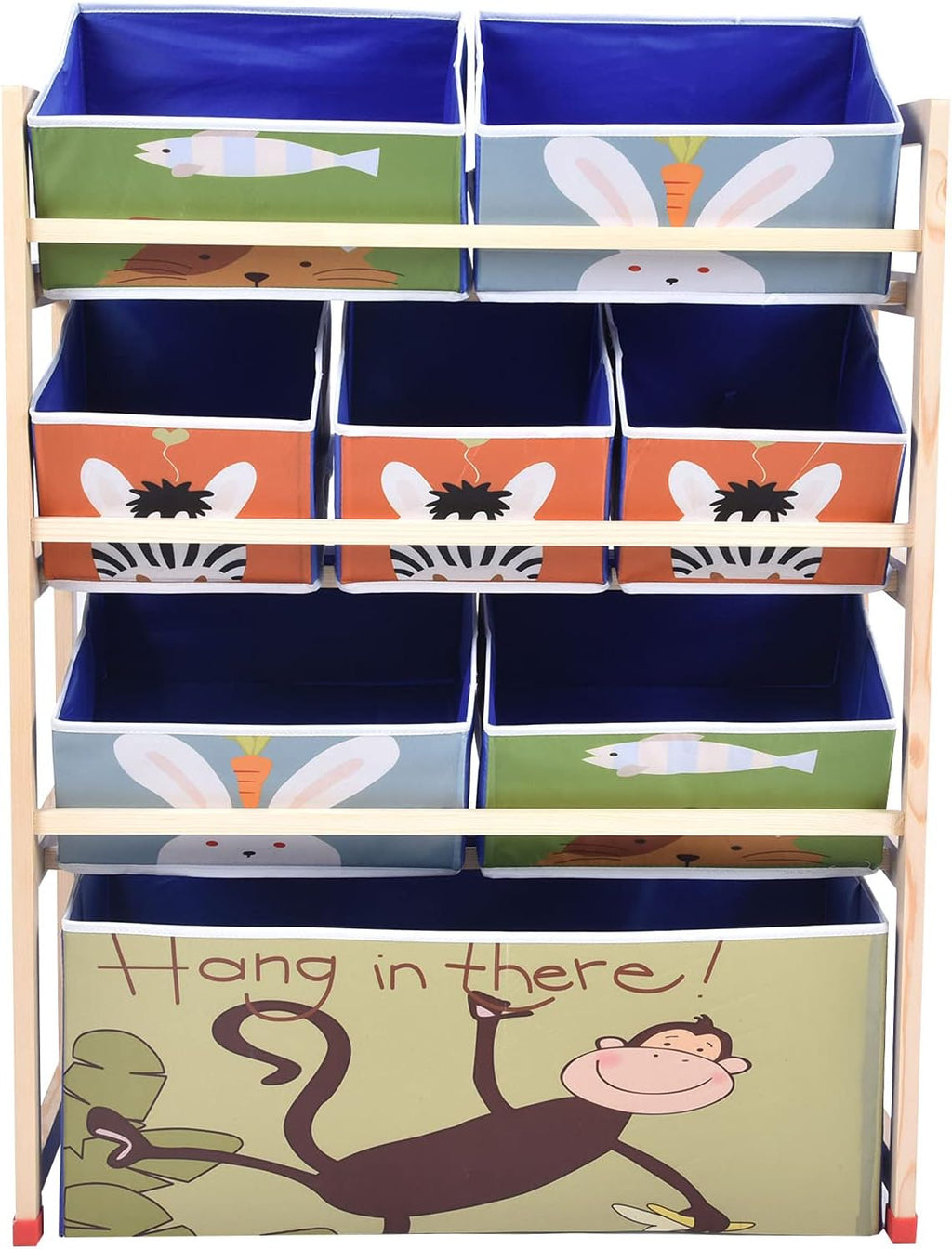 Toy Storage Cabinet with 8 Removable Fabric Bins B47351