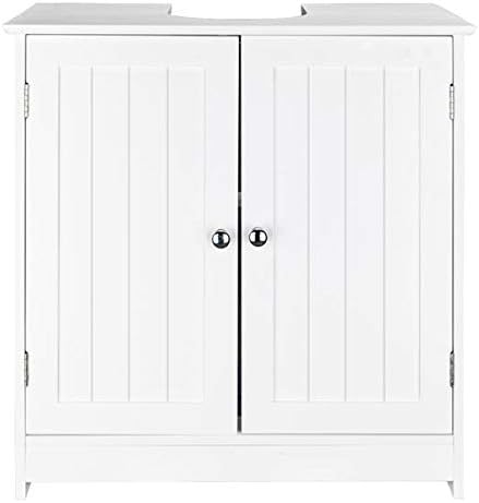 White Under Sink Storage Cabinet with 2 Doors E3891