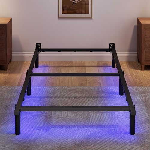 Black 7 Inch Metal Steel Bed Frame Y348159