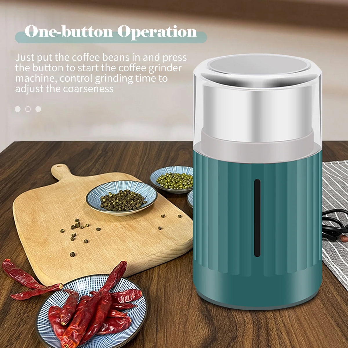 Stainless Steel Electric Coffee Bean Grinder 200W R883