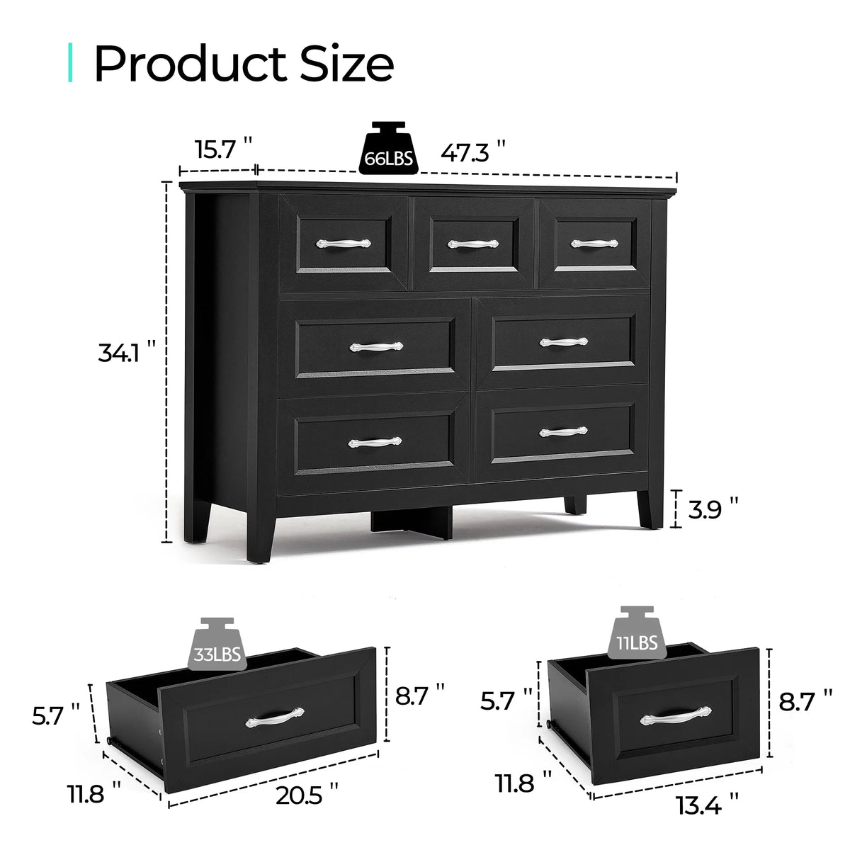 Rustic Oak 6 Drawer Dresser K83095