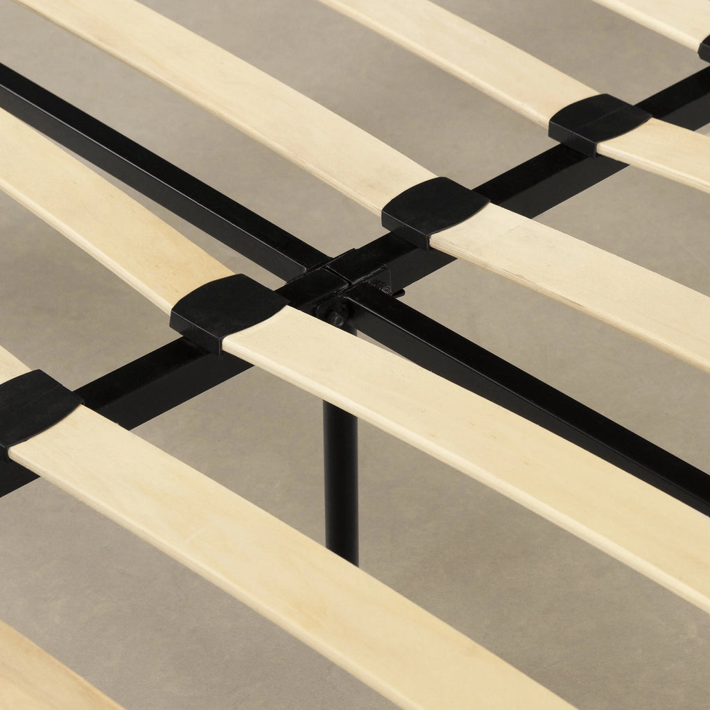 Queen Metal Platform Bed Black Y8617
