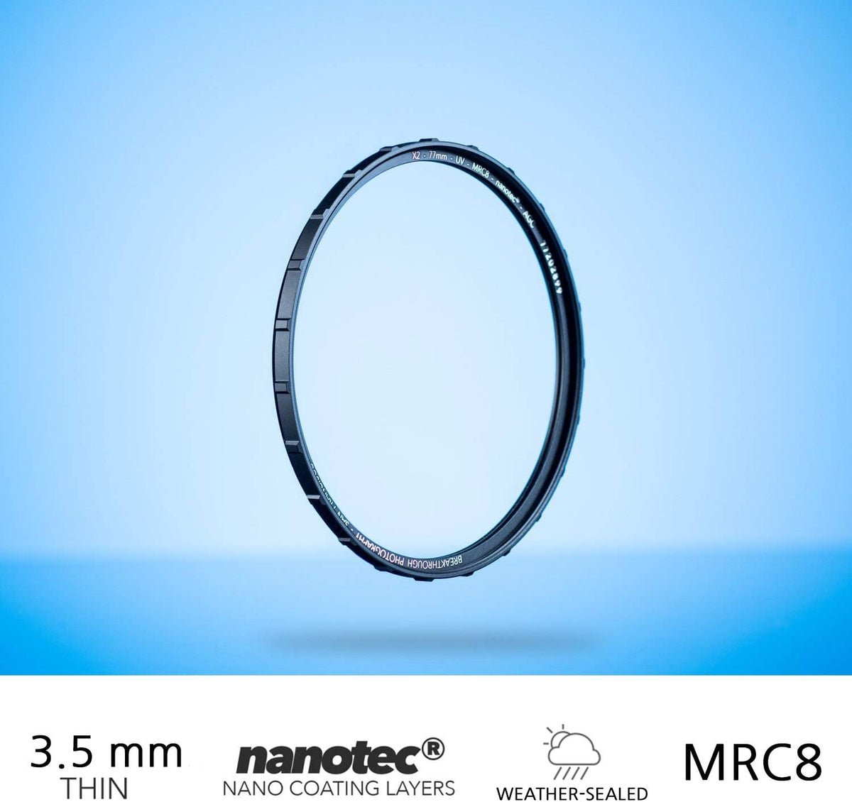 82mm X2 UV Filter for Camera Lenses with Lens Cloth, Pack of 2 O111