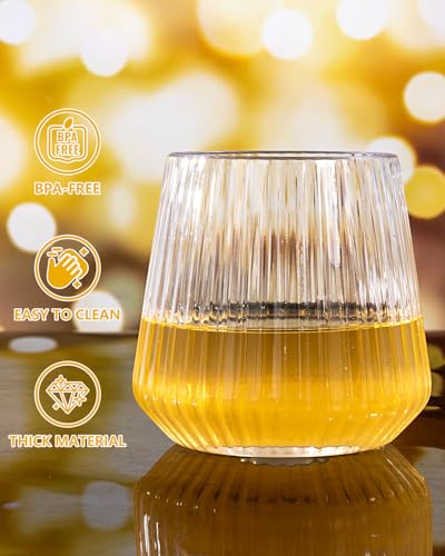 24 Pack 10 OZ Clear Plastic Wine Glasses with Stem S71602
