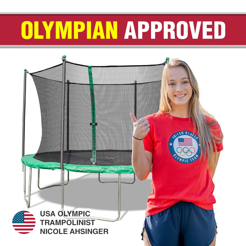 12' Trampoline with Safety Enclosure & Jump Mat X480