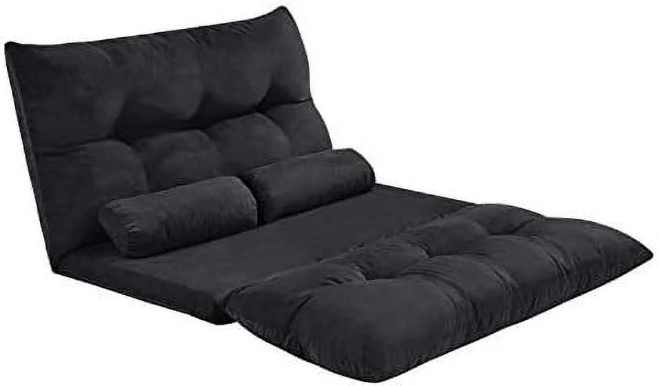 Adjustable Fabric Floor Couch Sofa Bed with Two Pillows B864